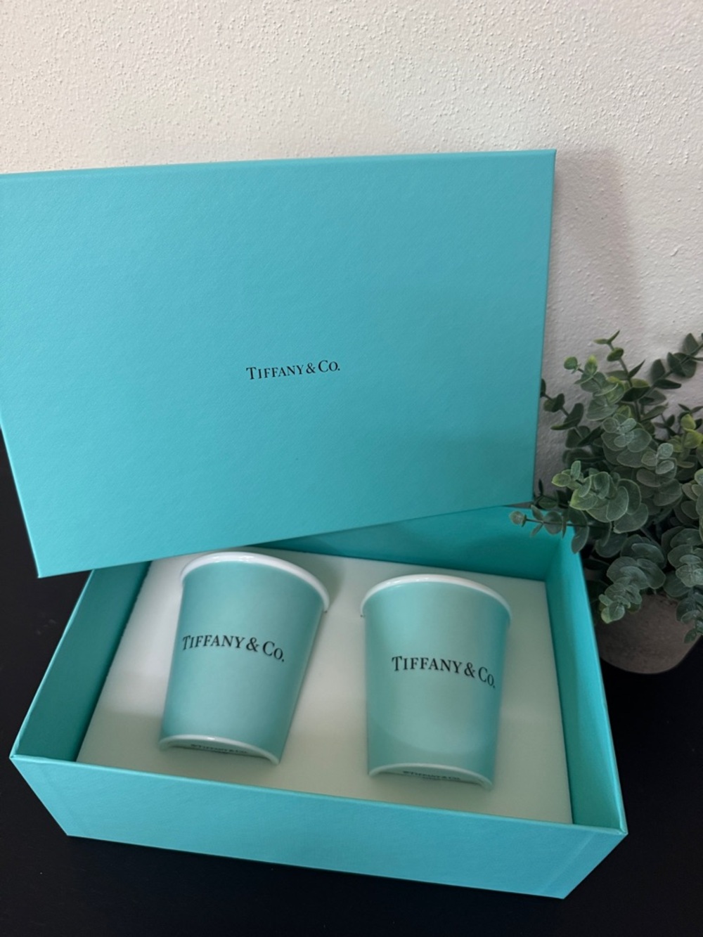 Tiffany & Co. Robin's-Egg Blue Paper Cup Duo
